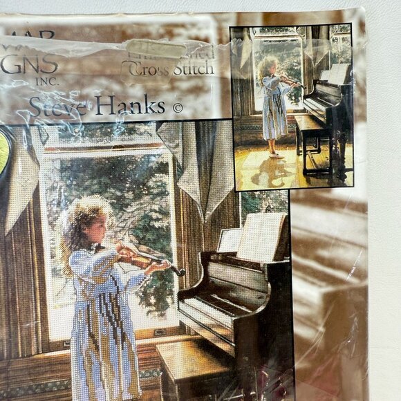 Candamar Designs Embellished Cross‎ Stitch Steve Hanks Girl Violin 51154 Vintage - Picture 5 of 10